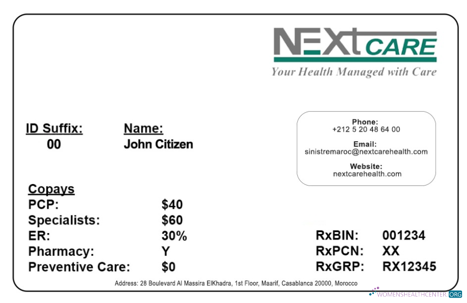 Download Morocco health insurance card Photoshop template